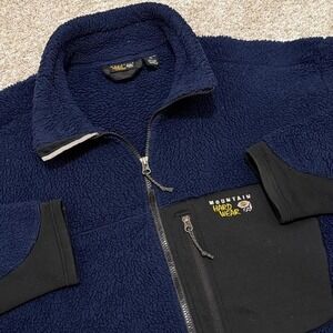 Vintage Mountain Hardwear Monkey Man Sherpa Fleece Jacket | Navy Blue | XXL Tall